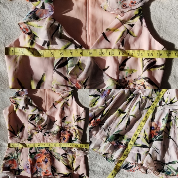 JAY GODFAREY Floral Print Sleeveless V-Neck Tiered Ruffle Trim Gown - Picture 11 of 14